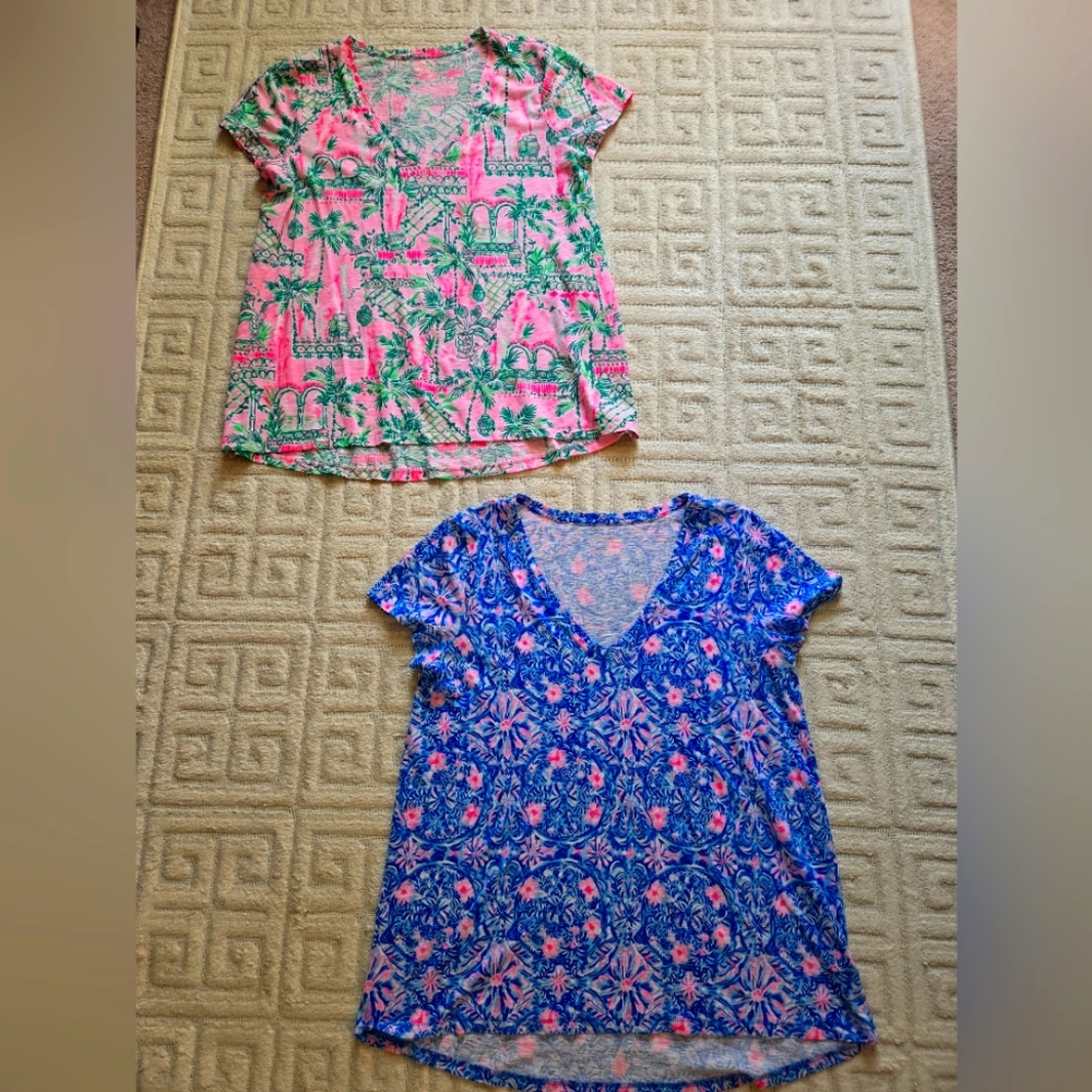 LOT OF 2 Lilly Pulitzer Etta Tops/ Size Large